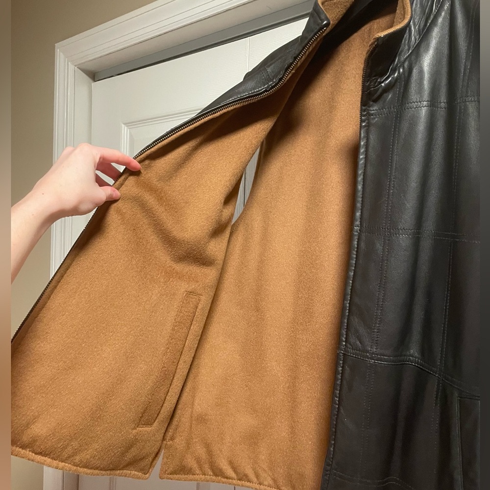 Patrick James Reversible Leather And Cashmere Vest - image 3